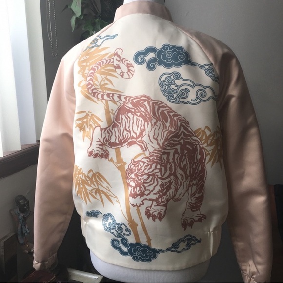 Zara Jackets & Blazers - Zara Silk Printed Bomber Jacket